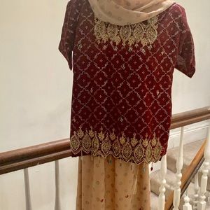 Maroon lengha
